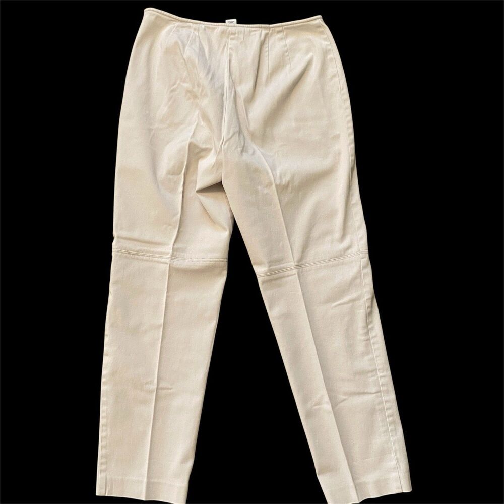 Ann Taylor LOFT Stretch Slim Ankle Dress Pant 28x29 Invisible Zip Women White 10